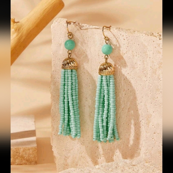 Beaded Tassel Earrings - Picture 2 of 2